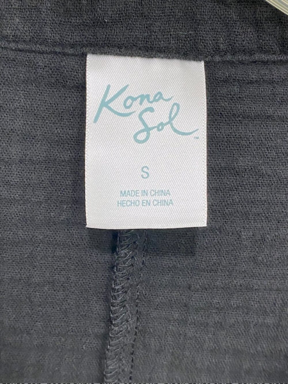 Kona Sol Tunic Top Beach Cover Up Gauze Black Small - Picture 5 of 5